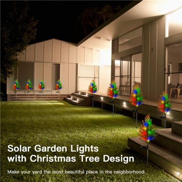 Solar Christmas Tree Lights Garden Waterproof, Yard Decor / Stake Decor Lights - Picture 5 of 8